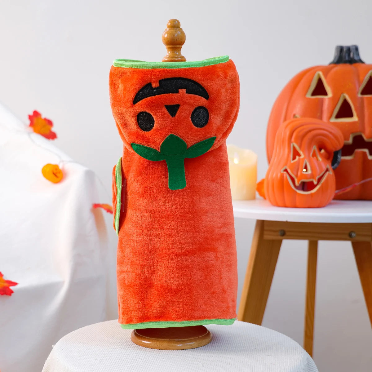 Toalha Divertida De Halloween Para Pets Abóbora Fofa