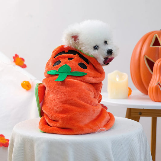 Toalha Divertida De Halloween Para Pets  Abóbora Fofa